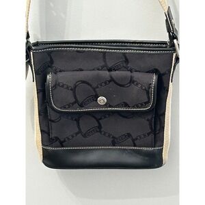 Chaps crossbody purse Black Chain Print Small Bag Pocketbook